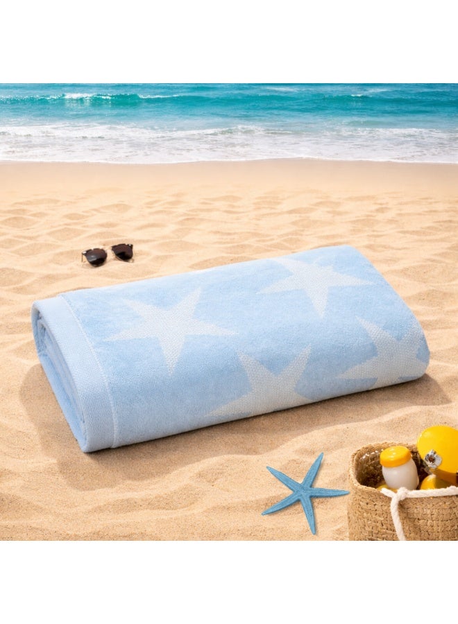 VELMORE Premium Multi Purpose Pool & Beach Towel – 100% Cotton, Ultra-Soft, Highly Absorbent, Quick Dry, Lightweight & Durable – Sky Blue - Image 1